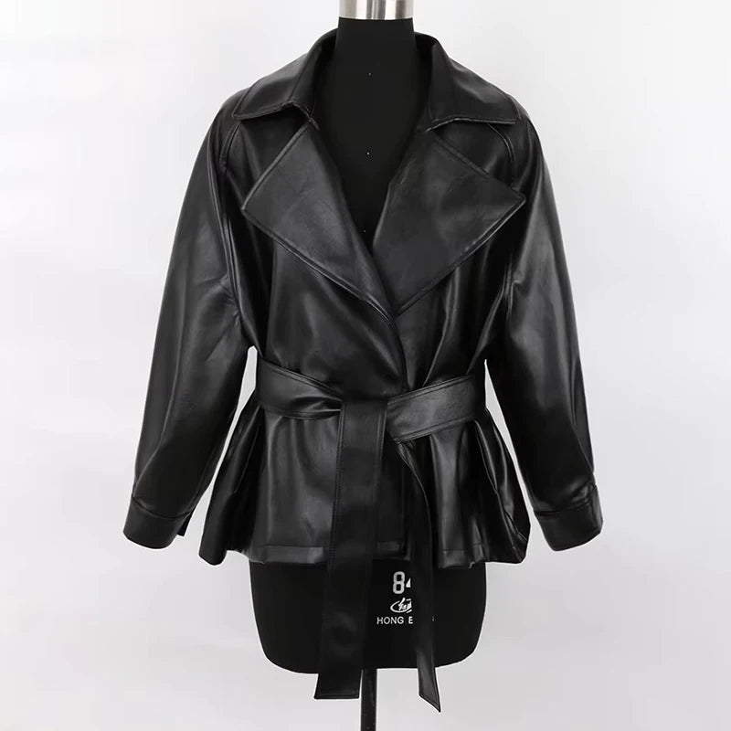 Fitted PU Leather Short Jacket
