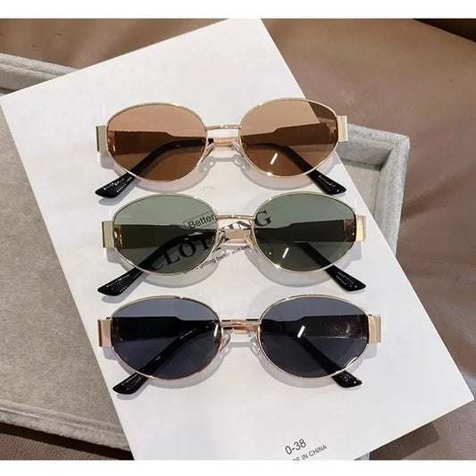 Luxury Metal Oval Sunglasses