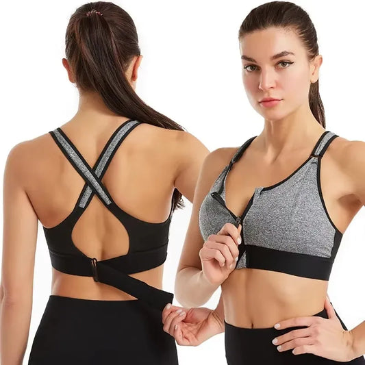 Front Zipper Sports Bra