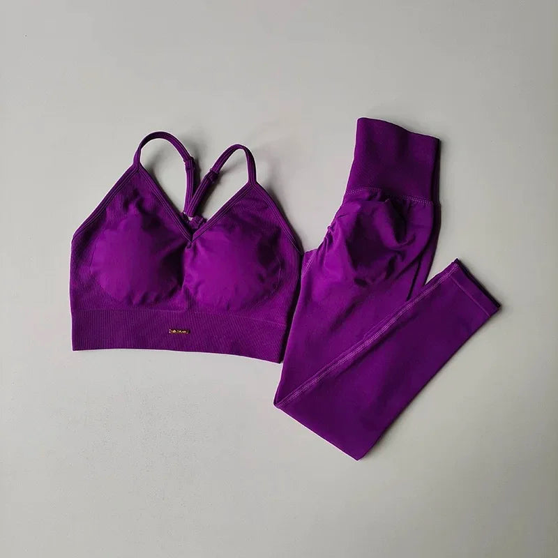 High Waisted Peach Yoga Fitness Set