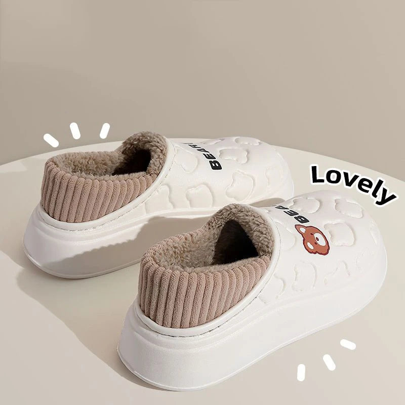 Waterproof Plush Cotton Slippers