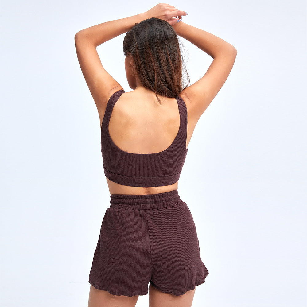 Loose Fit Yoga Outfit | Short Sleeve Gym Activewear