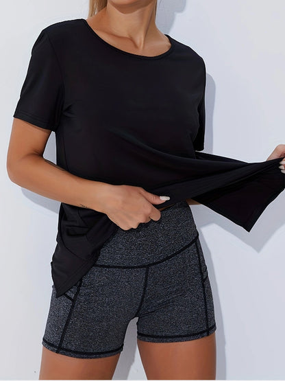 2-Pack Women’s Quick-Dry Seamless Tees Honeycomb Ventilation Yoga Running Gym