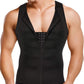 Men's Slimming Tank Top Body Shaper Compression Vest with Zipper & Back Support