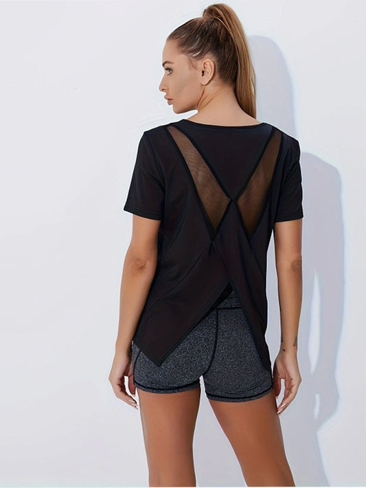 2-Pack Women’s Quick-Dry Seamless Tees Honeycomb Ventilation Yoga Running Gym