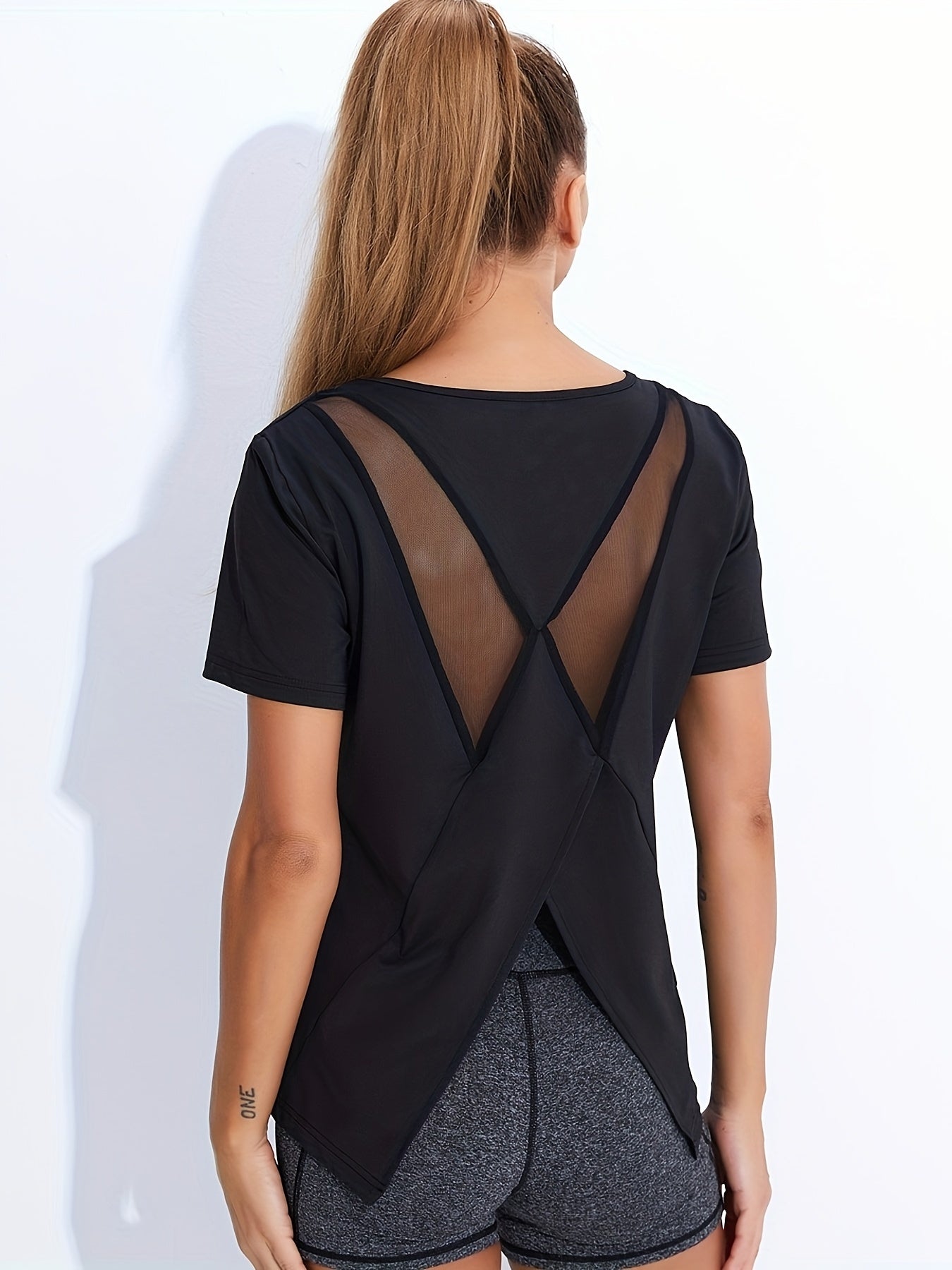 2-Pack Women’s Quick-Dry Seamless Tees Honeycomb Ventilation Yoga Running Gym