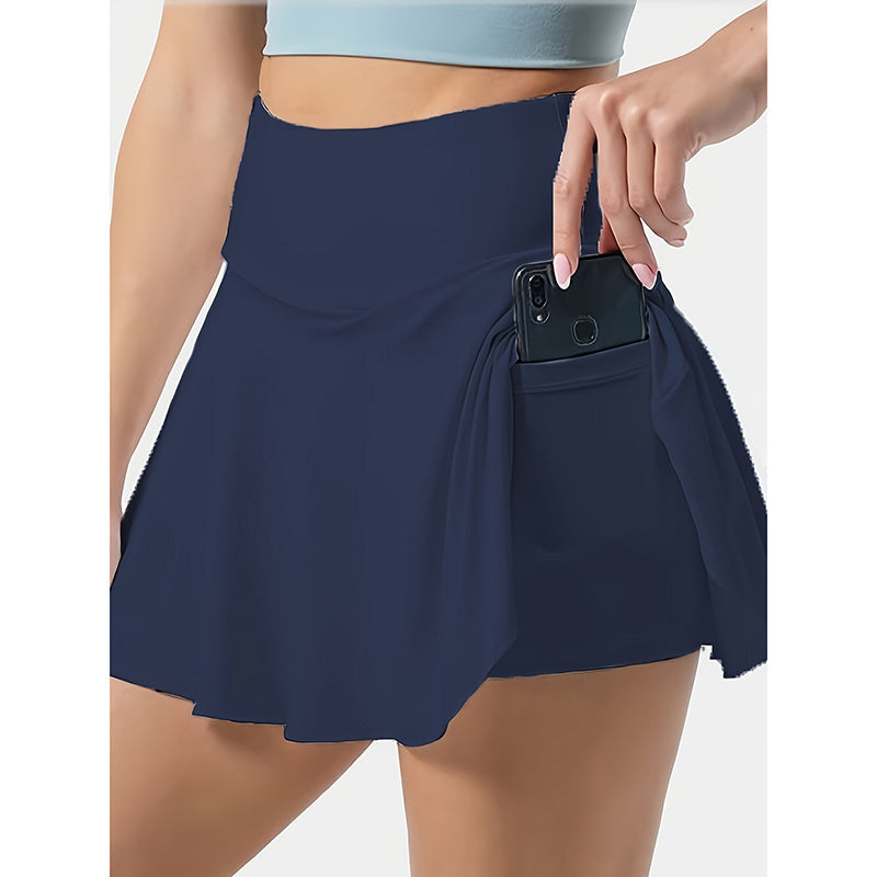 Women’s High Waist Tennis Skort with Pockets