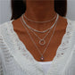 Bohemian Layered Moon Star Necklace