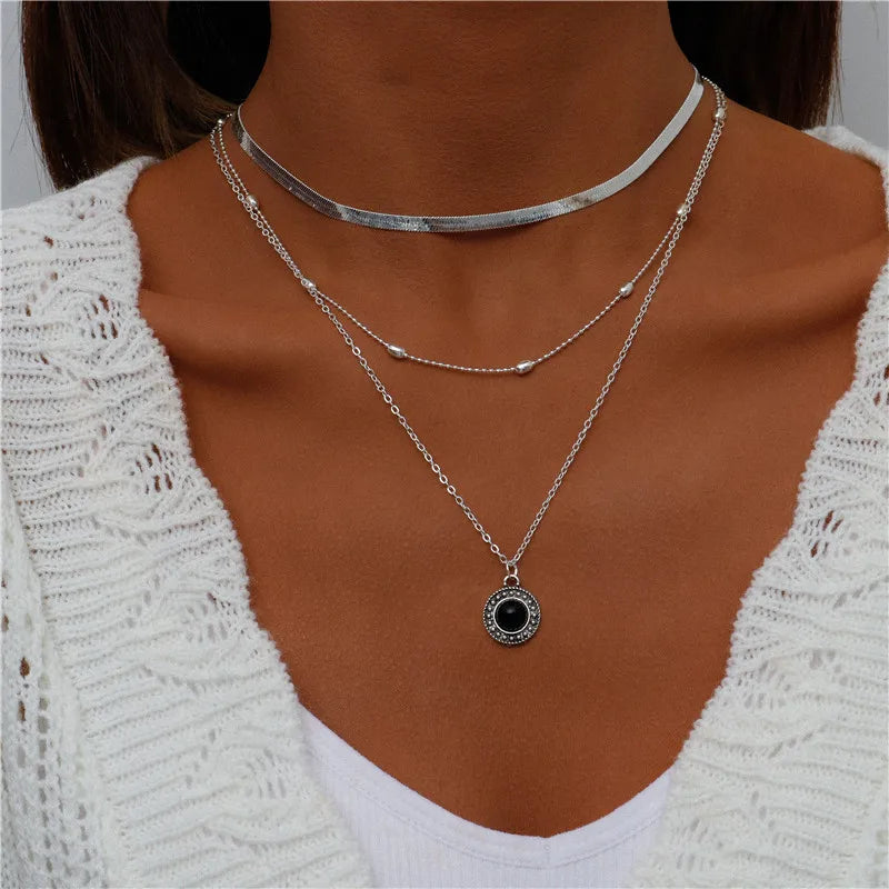 Bohemian Layered Moon Star Necklace