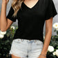 Crisscross Back V-Neck Twist Tee