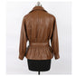 Fitted PU Leather Short Jacket