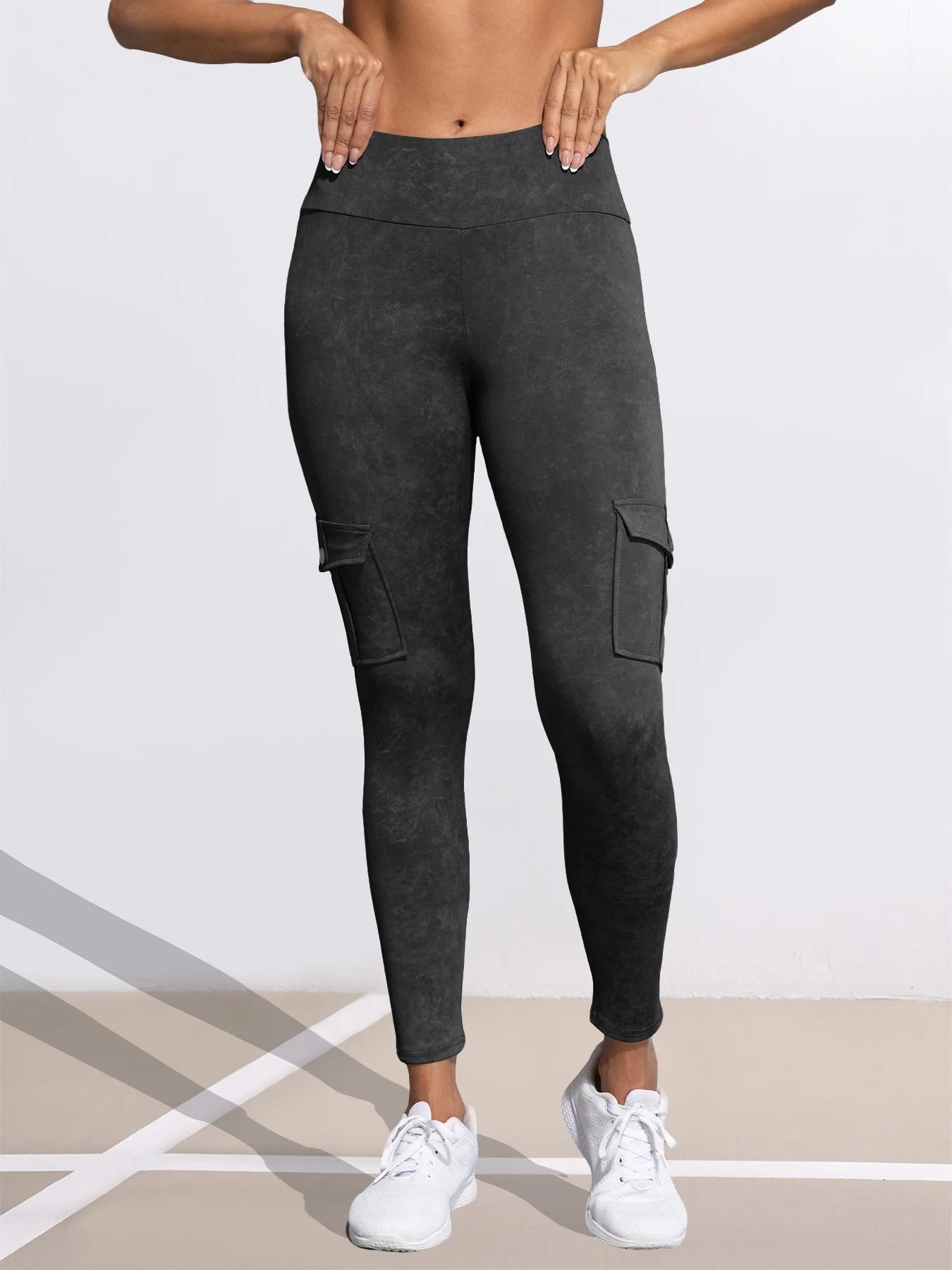 Washed Print Pocket Butt Lift Leggings