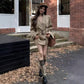 Kaki Color British Style Women's Short Coat Waist Cinched Outerwear Spring Fashion Polyester Fiber Long Sleeve Buttoned Jacket