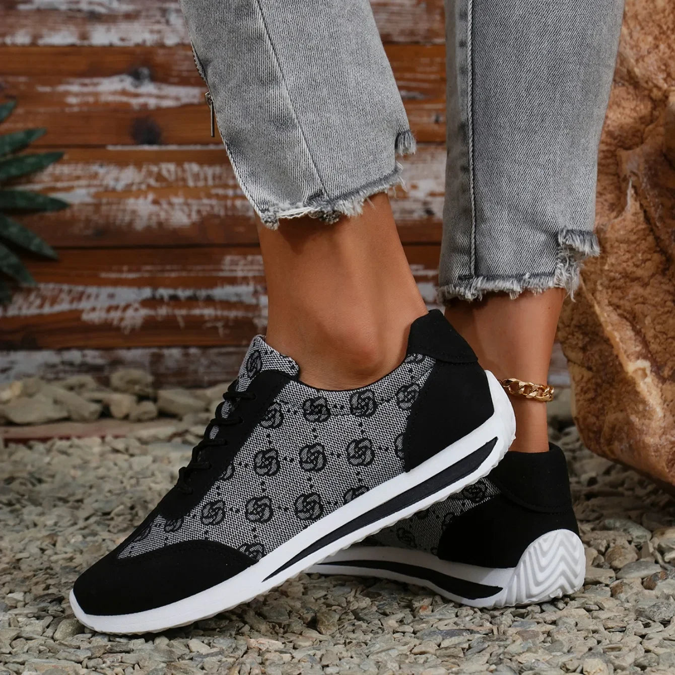 Breathable Cross Strap Sneakers
