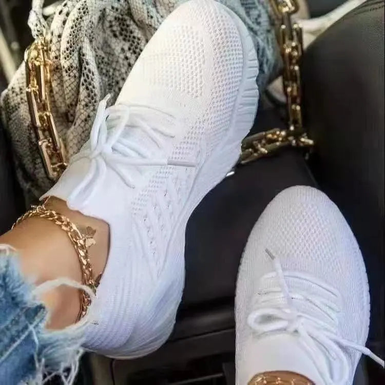 Breathable Lace-Up Sock Sneakers