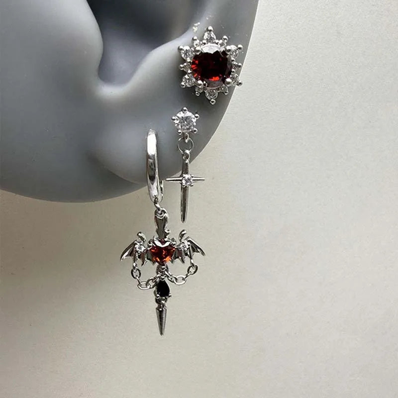 Punk Heart Wings Drop Earrings