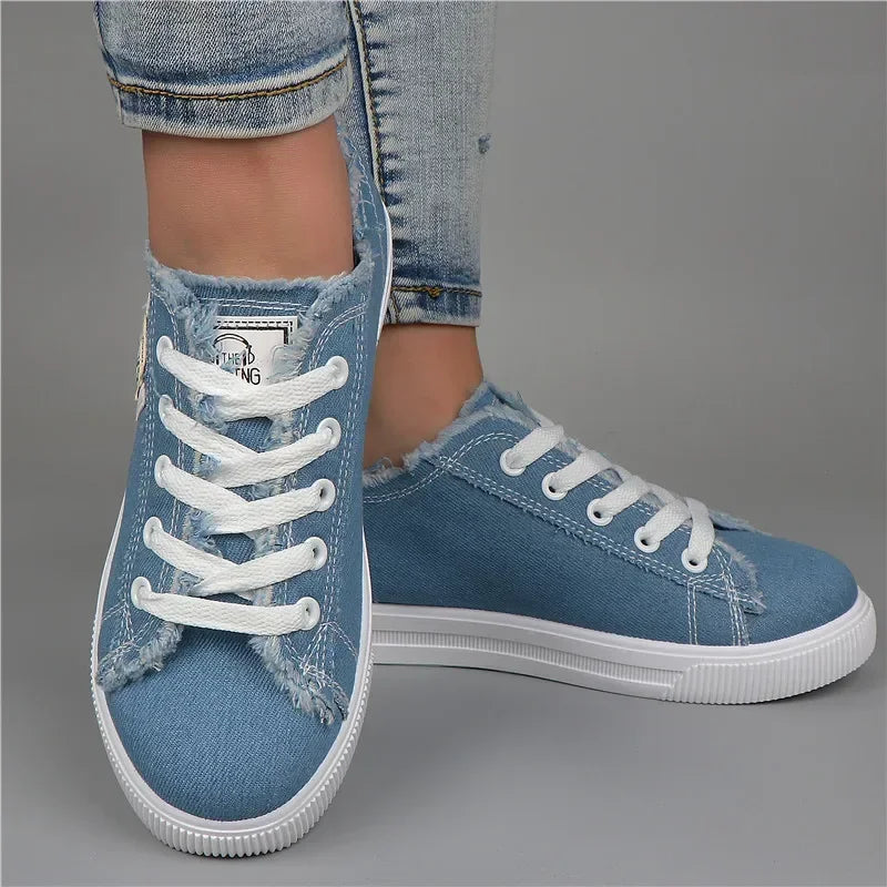 Low Top Denim Canvas Sneakers
