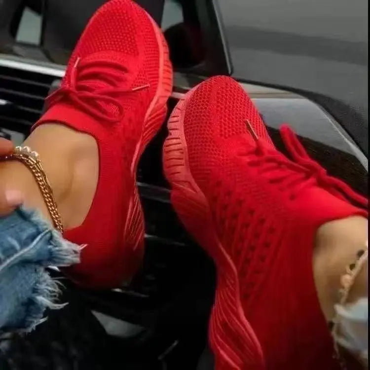 Breathable Lace-Up Sock Sneakers