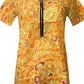 Short Sleeve Printed Zippered Top