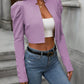 European and American fashion versatile long sleeved short cardigan casual suit jacket top