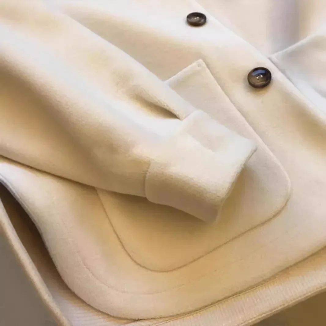 Women's Knitted Woolen Coat, Vintage Loose Fit, Hat Design, Korean Style