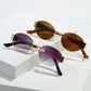 Luxury Metal Oval Sunglasses