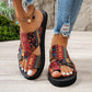 Ethnic Platform Open Toe Slippers.