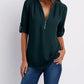 Deep V-Neck Chiffon Blouse