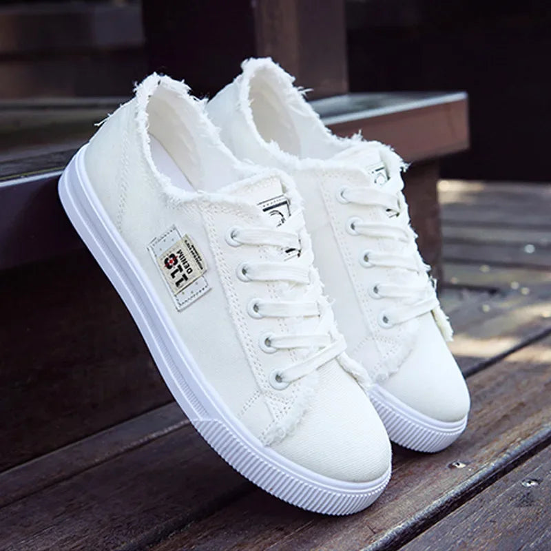 Low Top Denim Canvas Sneakers