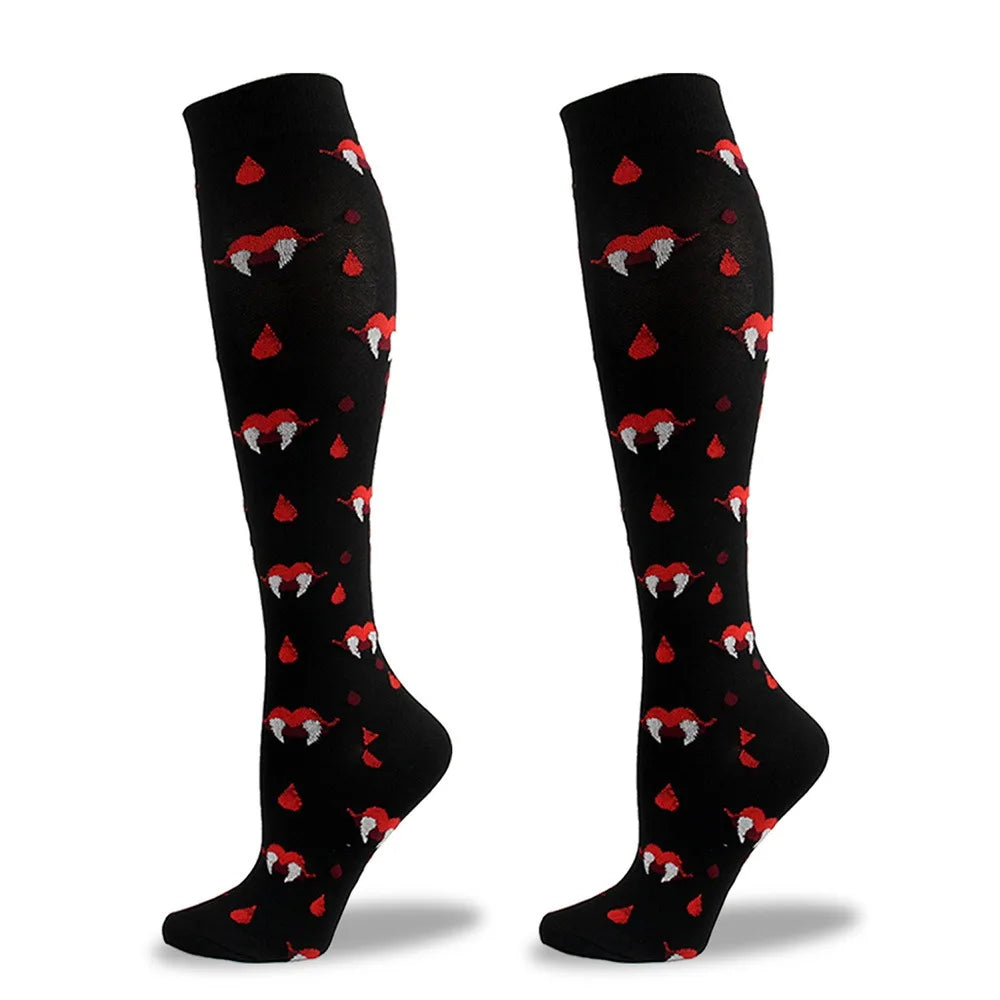 Skull Print Compression Socks