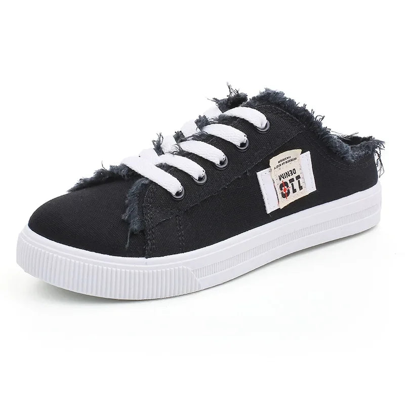 Low Top Denim Canvas Sneakers