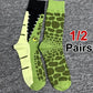 Asymmetrical Crocodile Cotton Socks