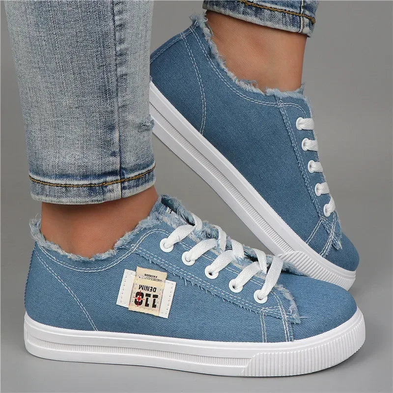 Low Top Denim Canvas Sneakers
