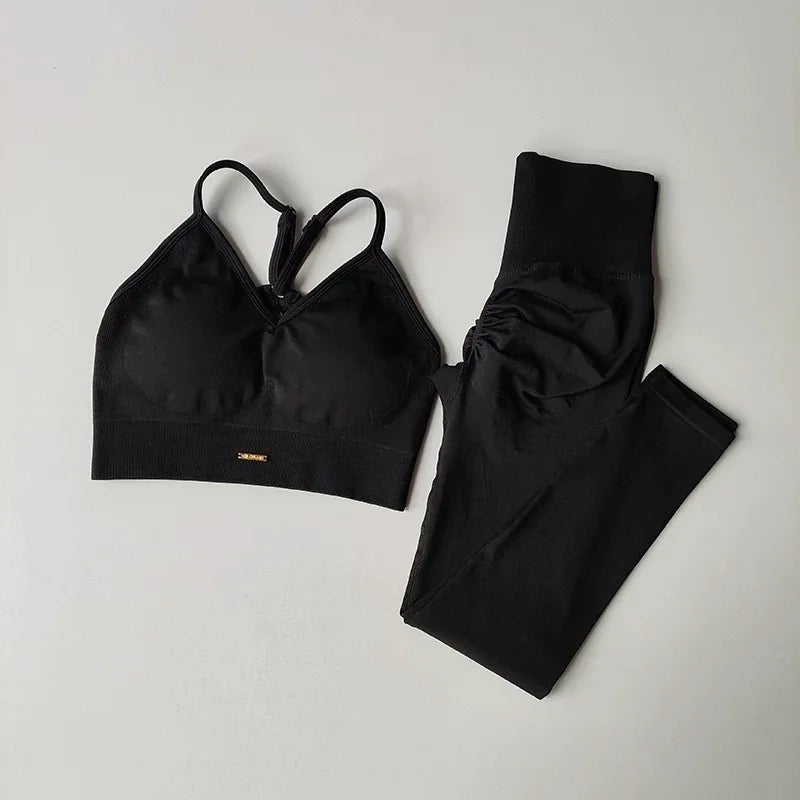 High Waisted Peach Yoga Fitness Set