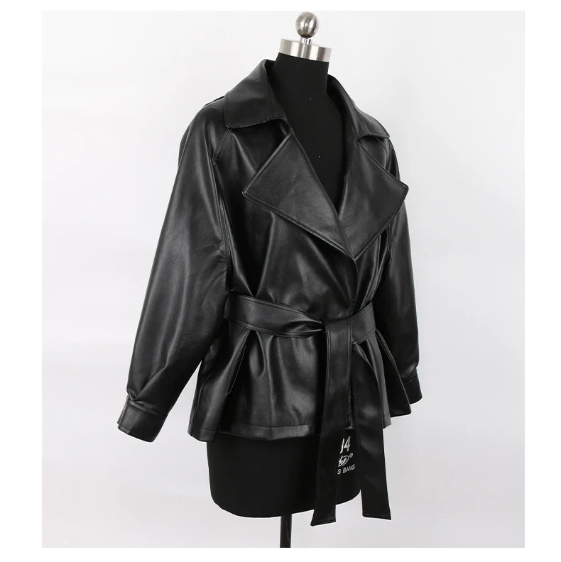 Fitted PU Leather Short Jacket
