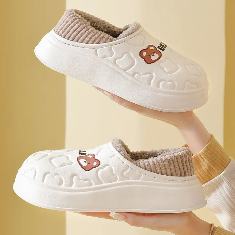 Waterproof Plush Cotton Slippers