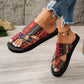 Ethnic Platform Open Toe Slippers.