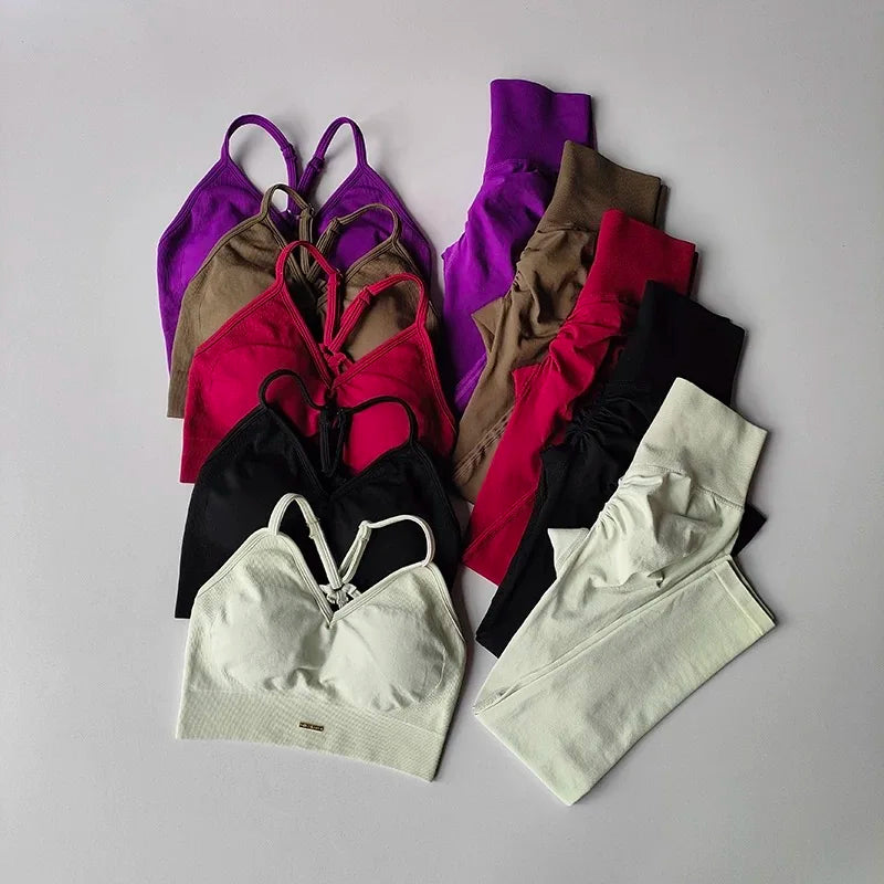 High Waisted Peach Yoga Fitness Set