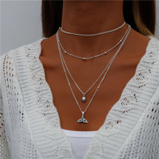 Bohemian Layered Moon Star Necklace