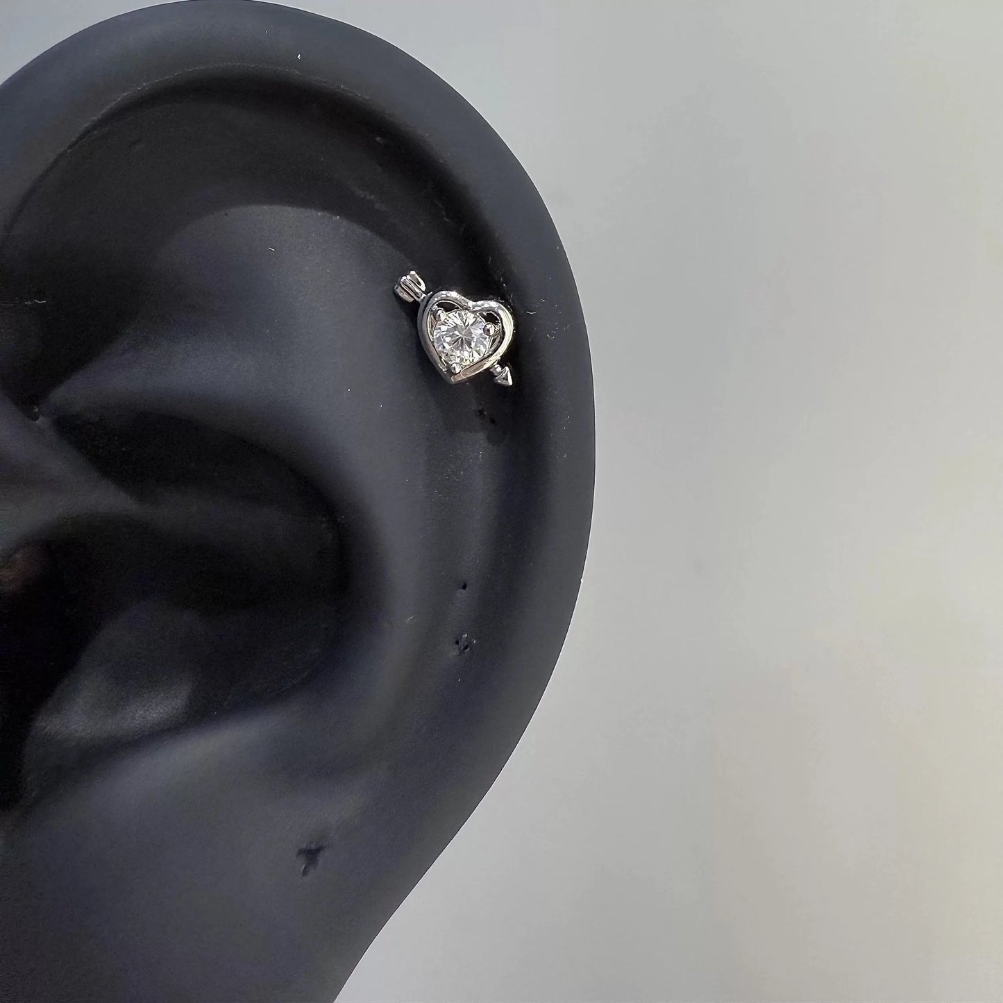 Pink Heart Wings Piercing Earring