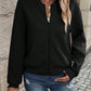 Solid Color Zipper Fashion Jacket