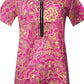 Short Sleeve Printed Zippered Top