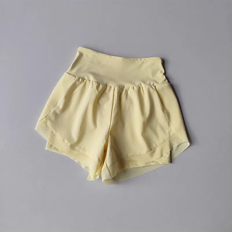 High Waist Mesh 2-in-1 Yoga Shorts