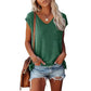 Casual Batwing Sleeve V-Neck Tee