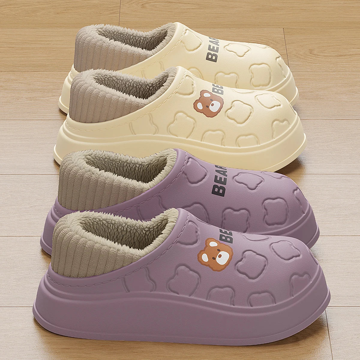 Waterproof Plush Cotton Slippers