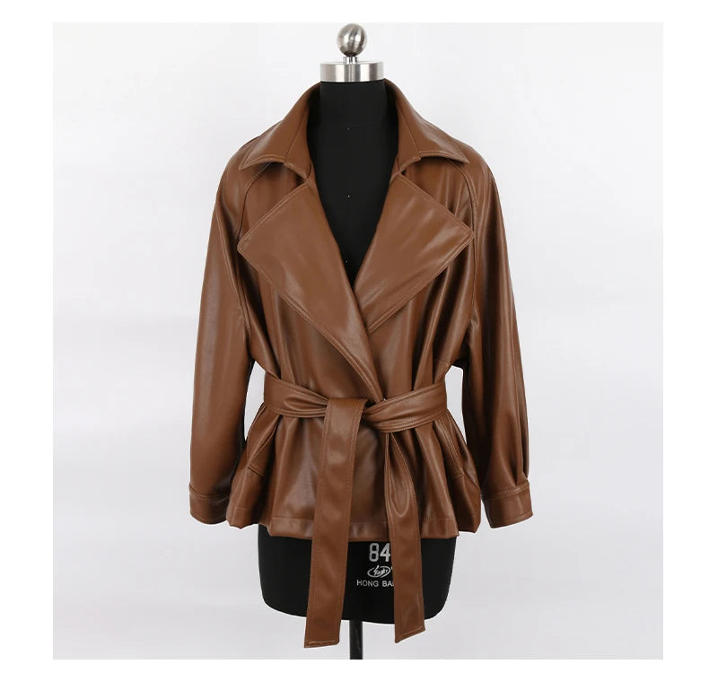 Fitted PU Leather Short Jacket