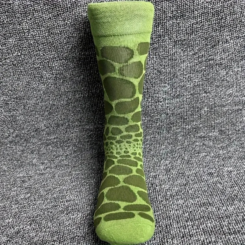Asymmetrical Crocodile Cotton Socks