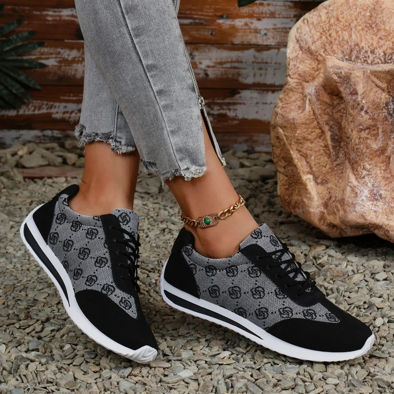 Breathable Cross Strap Sneakers