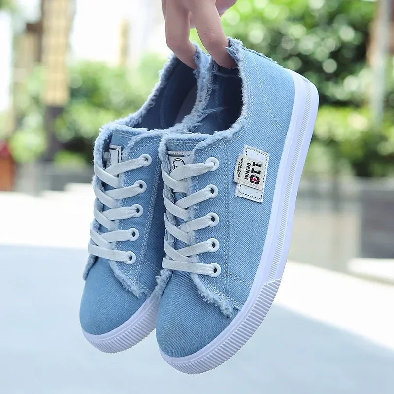 Low Top Denim Canvas Sneakers