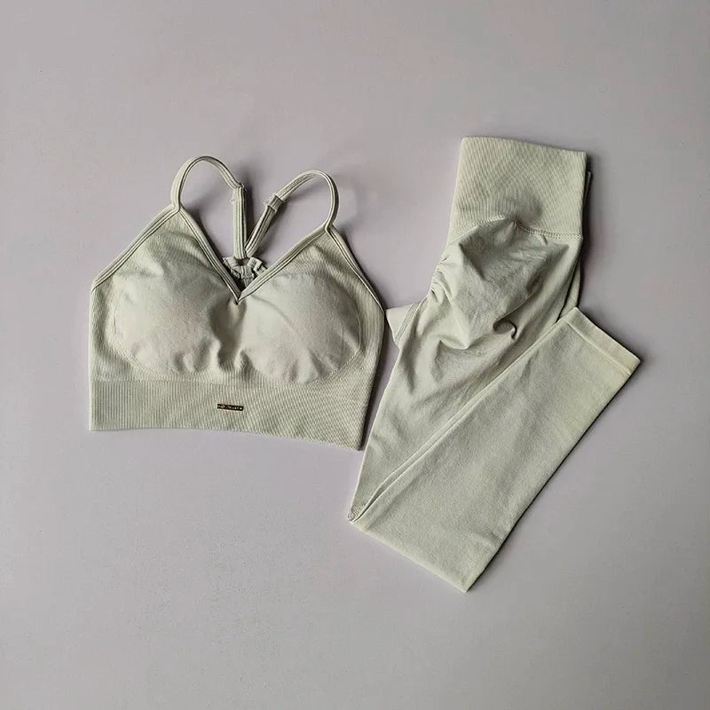 High Waisted Peach Yoga Fitness Set